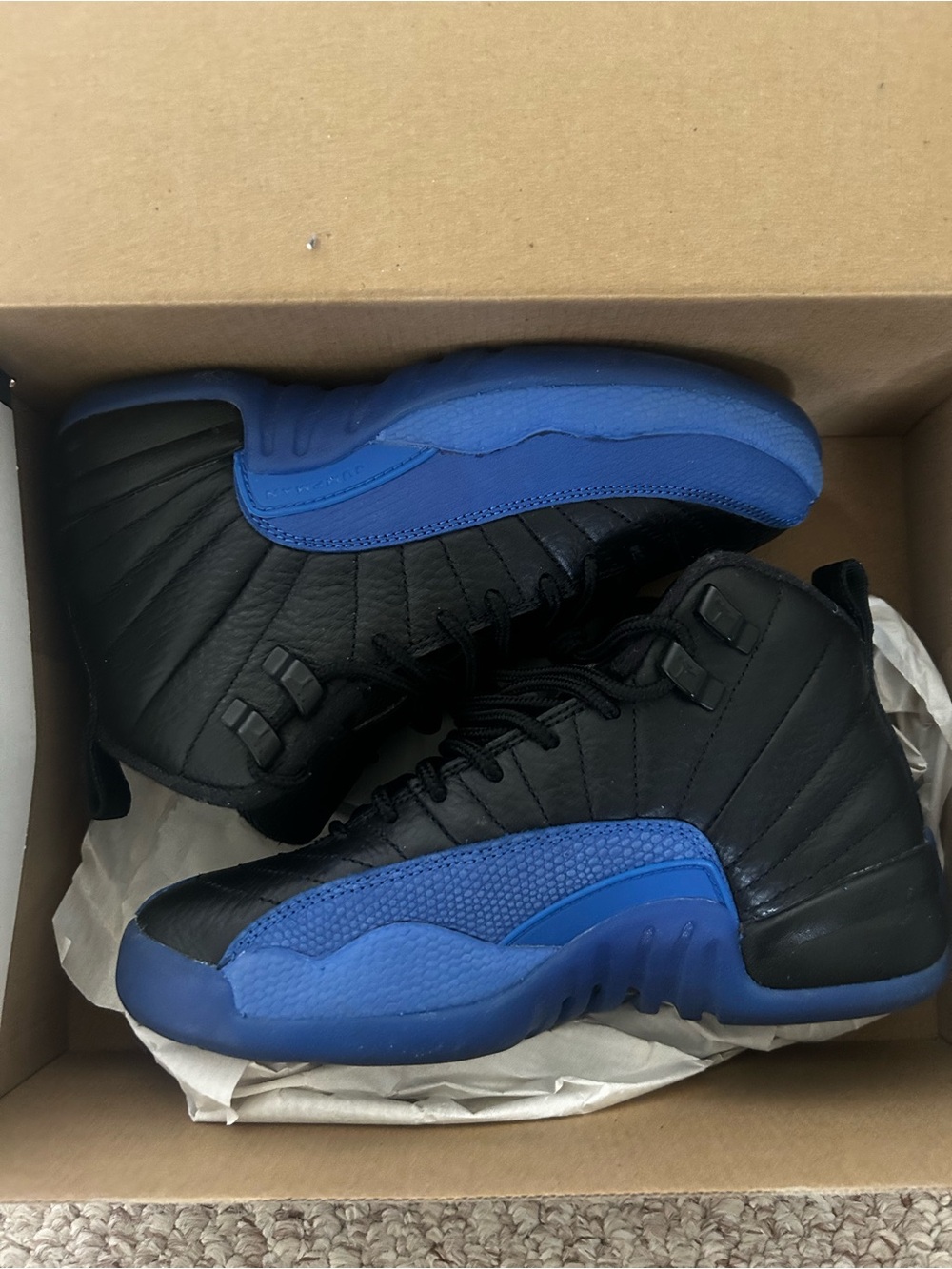 Kids Black & Blue High-Top Athletic Shoes